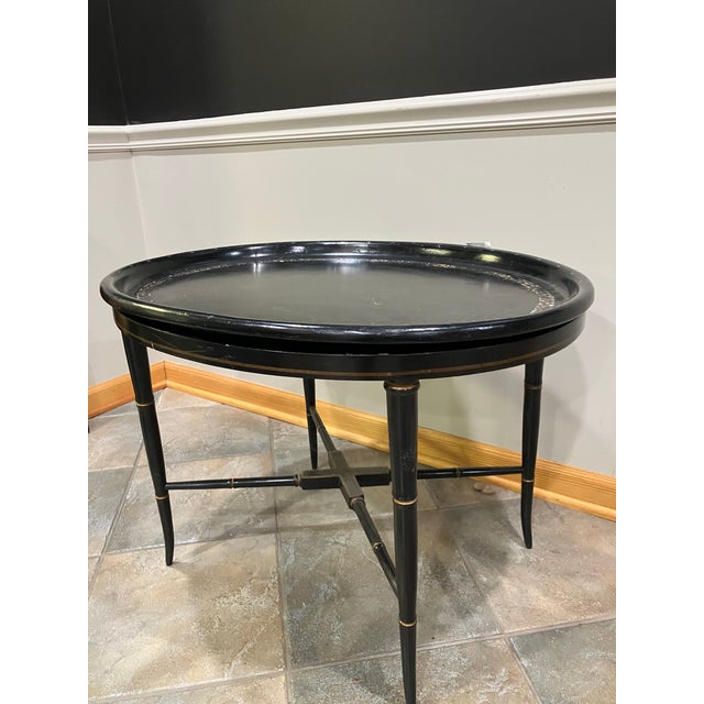 Paper 19th Century Papier-Mâché Coffee Table With Mother-of-Pearl Inlay For Sale - Image 7 of 8