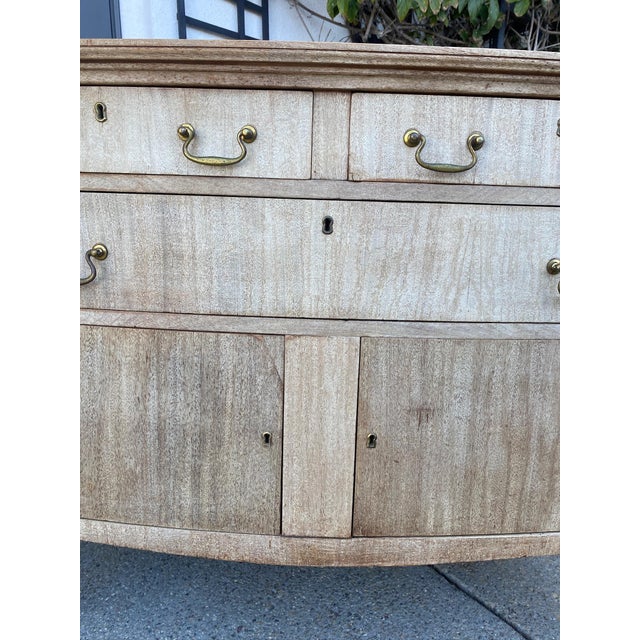 Brass Vintage Solid Wood Bleached Cabinet For Sale - Image 8 of 12