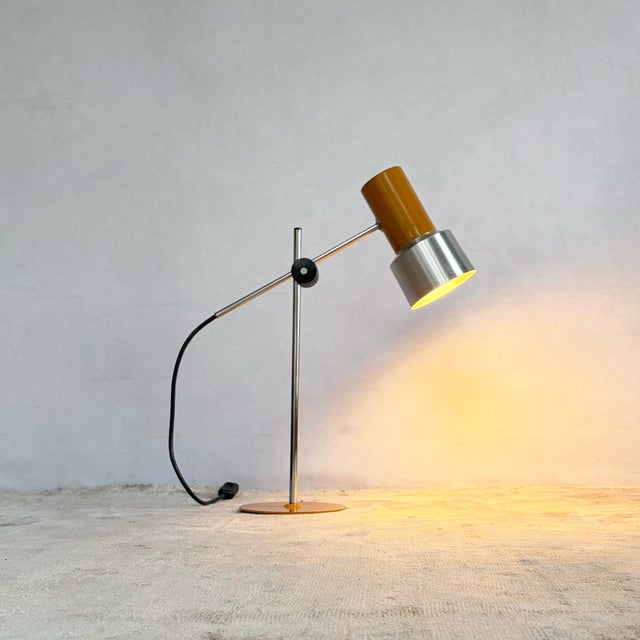 Mustard Enamelled Metal and Aluminium Adjustable Desk Lamp from Prova, Italy, 1970s For Sale - Image 11 of 11