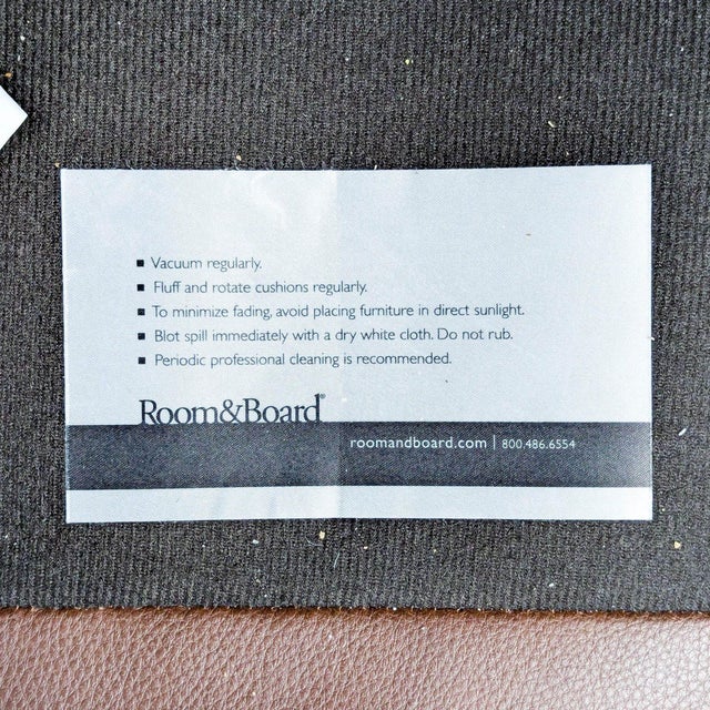 Brown Room & Board 3-Seat Brown Leather Sofa For Sale - Image 8 of 9