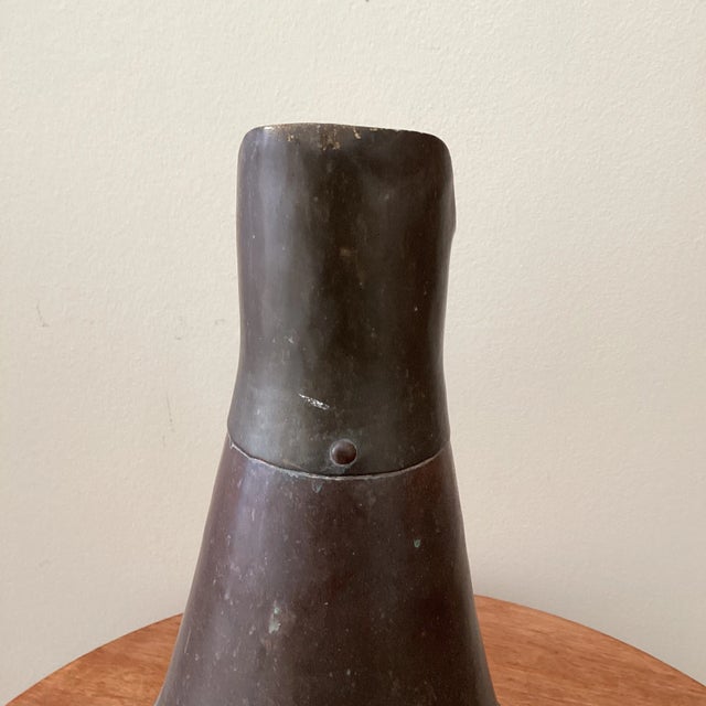 Vintage Copper and Brass Water Jug or Pitcher Handmade in Heavy Copper