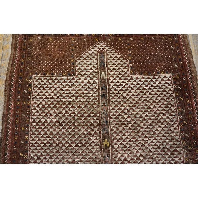 1890s Ivory Ground Antique Ersari Beshir Turkmenistan Knotted Islamic Prayer Rug For Sale - Image 4 of 9