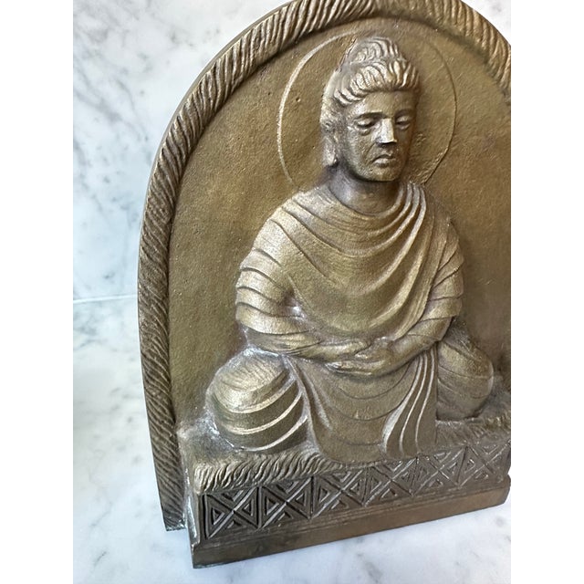 Pair of Antique Tiffany Studio New York Bronze Buddha Bookends No. 1025. For Sale - Image 11 of 12