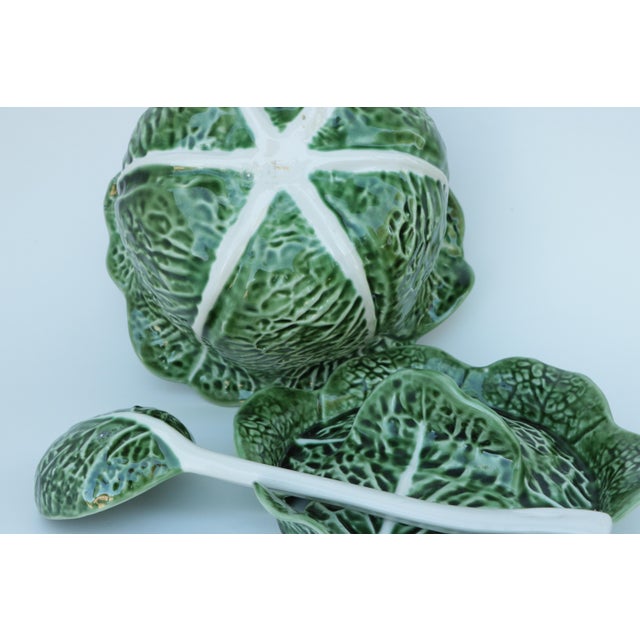 Majolica Cabbage Covered Soup Tureen & Cabbage Ladle Chairish