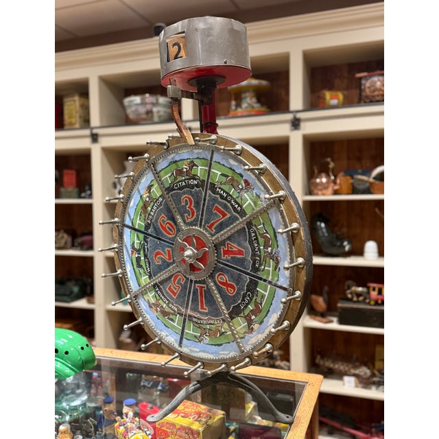 Rare 1920s Horse Racing Gaming Wheel by Evans & Co Chicago For Sale - Image 14 of 14