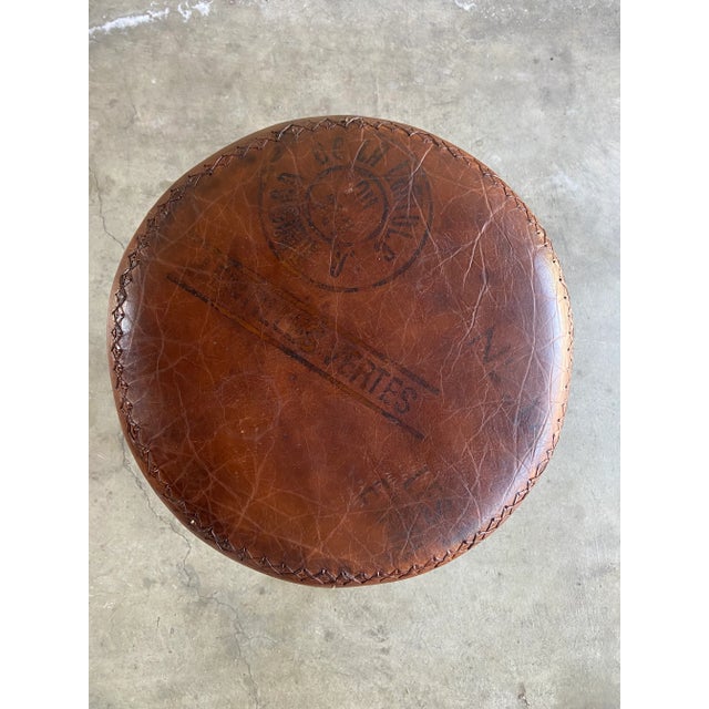 2000 - 2009 Industrial Leather and Steel Stool For Sale - Image 5 of 12