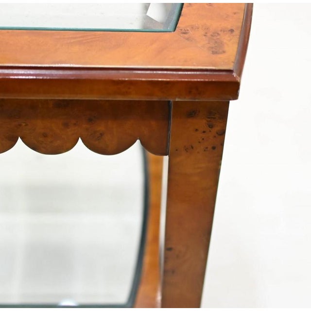 You are viewing an elegant Biedermeier style side table In walnut with glass top Clean and minimal design great for modern...