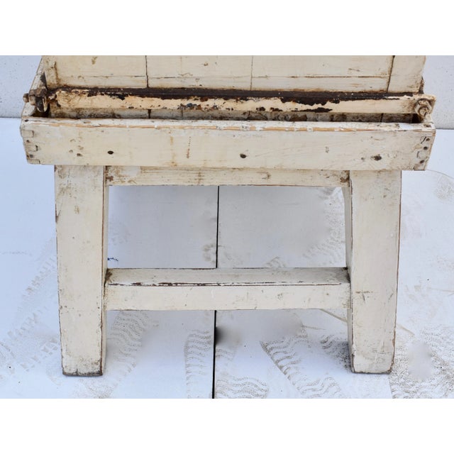 Painted Oak Iron Banded Chopping Block, Netherlands, Circa 1920 For Sale - Image 9 of 10