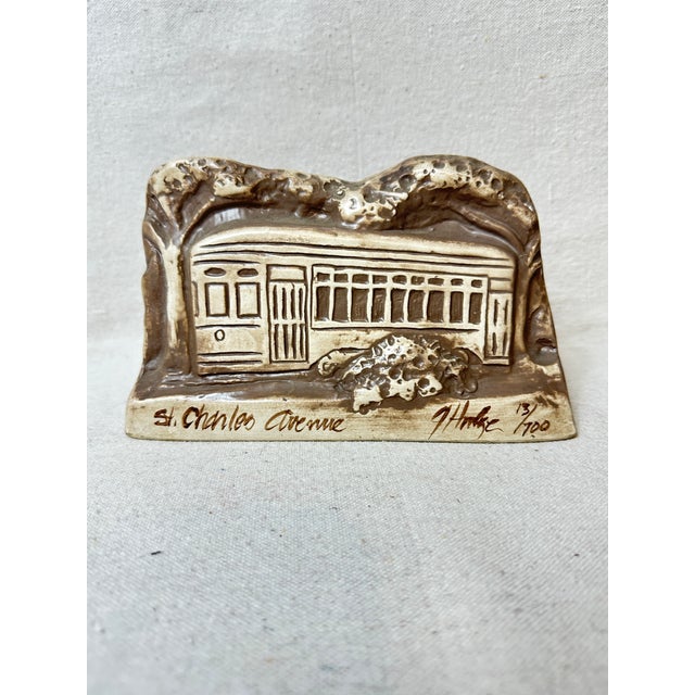St. Charles Avenue Street Car pottery (13/700) done by John Hodge a New Orleans, LA artist. This is a pre-owned item so...