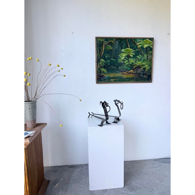 Zoomorphic Metal Dog Andirons, 1950s, Set of 2 For Sale - Image 4 of 18