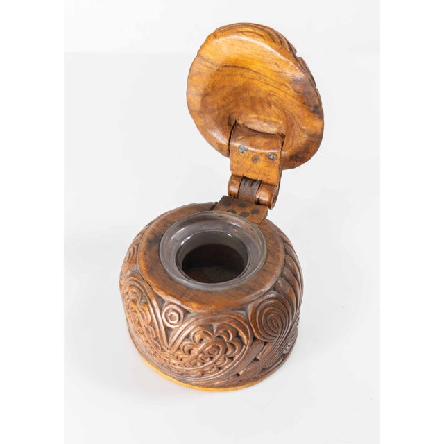 20th Century Maori Tribal Carved Treenware Inkwell, New Zealand For Sale - Image 10 of 11