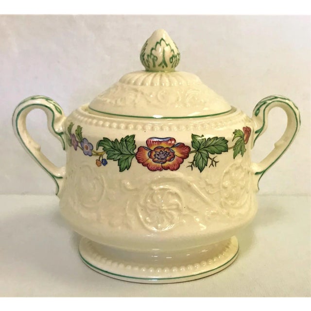Vintage Wedgewood Patrician Tapestry Collection Sugar Bowl With Lid For Sale - Image 9 of 9