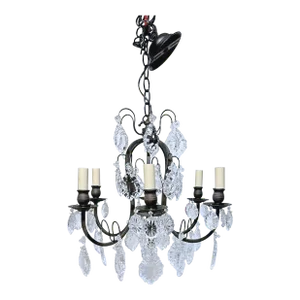 Vintage Italian Wrought Iron With Vintage Crystals