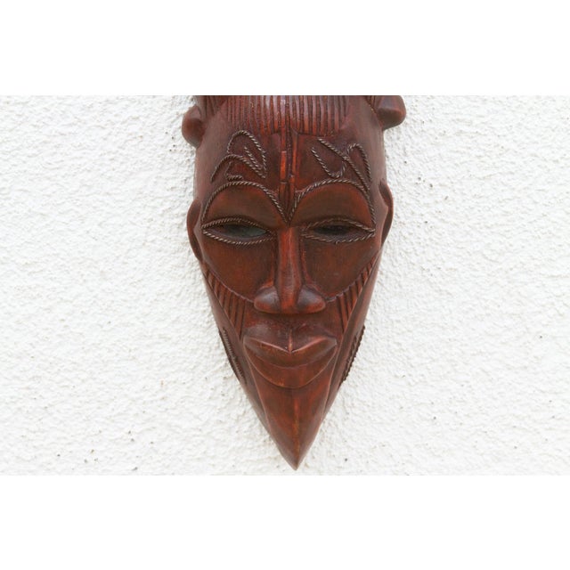 Wired Inlay Carved Mask For Sale - Image 4 of 7