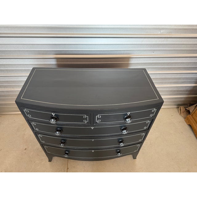 Victorian Antique Two Over Three Drawers - Painted Bow Front Chest of Drawers From England For Sale - Image 3 of 18