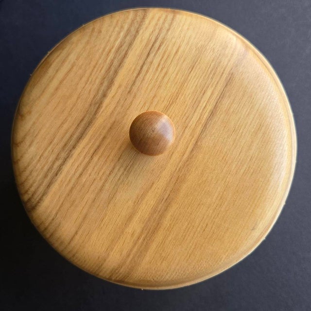 Nathan Taylor Nantucket Woven Basket Jar With Ash Wood Lid For Sale - Image 12 of 15