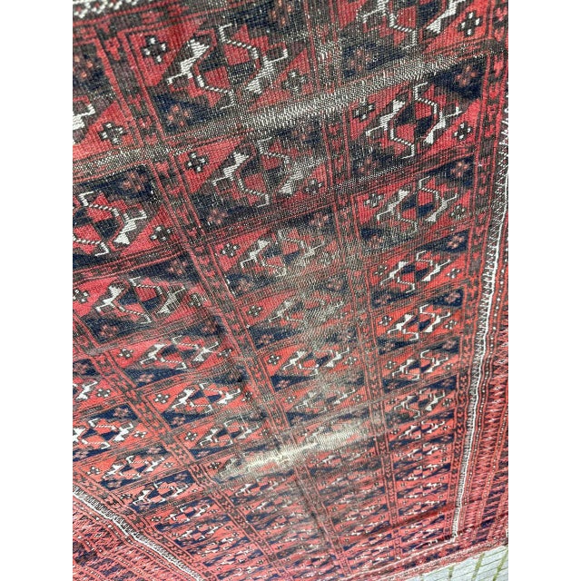 Antique Distressed Turkmen Rug, 1890s For Sale - Image 10 of 18