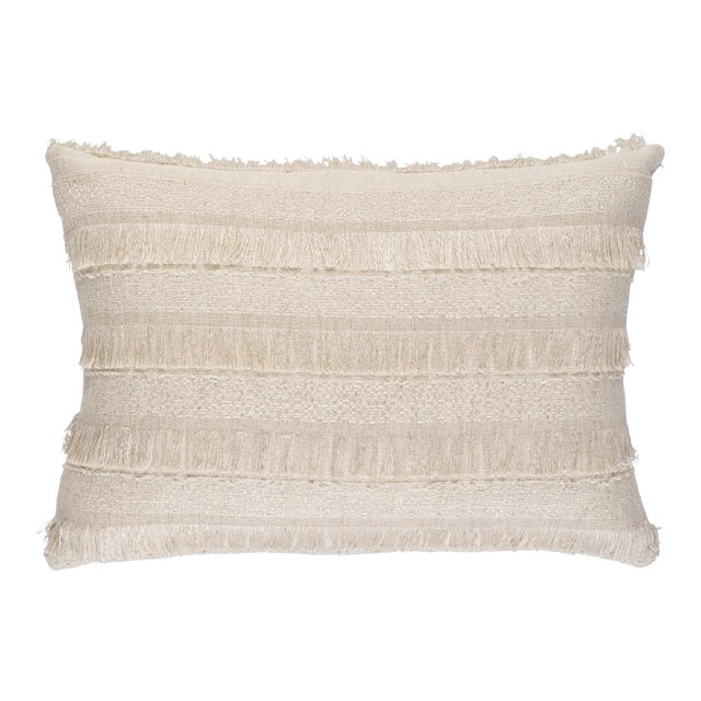 Schumacher Acadia Pillow 24" x 12" in Greige For Sale