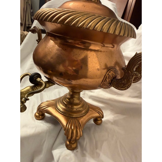 Circa 1880-1900 Beautiful vintage patina Antique Tea Samovar / Hot Water Urn. Heavy-gauge red copper body with ornate...