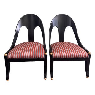1960s Pair of Regency Spoon Back Chairs For Sale