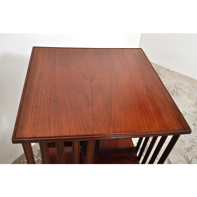 Brown Antique Revolving Bookcase in Mahogany, 1890s For Sale - Image 8 of 11