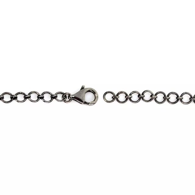 Contemporary Victorian Style 5.50ct Diamond 925 Dark Silver Stars Bar Link Choker Necklace For Sale - Image 3 of 3