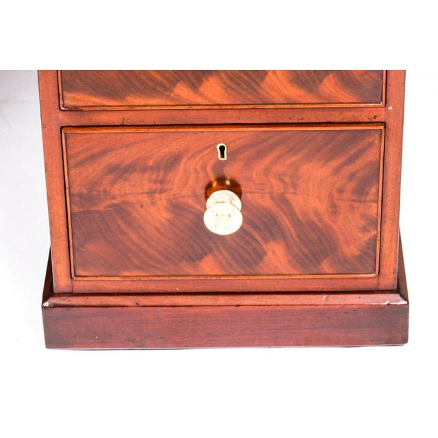 Victorian Flame Mahogany Partner Pedestal Desk, 19th Century For Sale - Image 15 of 18