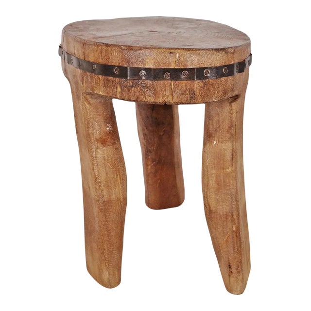 Vintage Naga Wood Stool For Sale