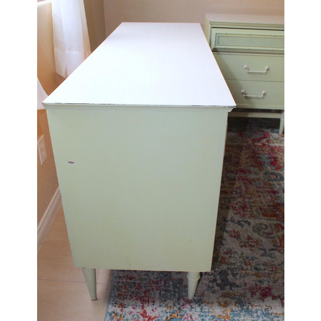 Rare Vintage Bassett Mid-Century Modern Student Desk & Dresser Set in Moss Green - Original Finish For Sale - Image 12 of 18