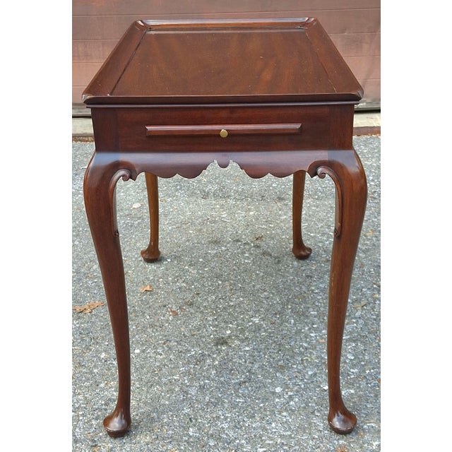 Vintage Virginia Galleries by Henkel Harris Queen Anne Style Mahogany Silver Table For Sale - Image 9 of 12