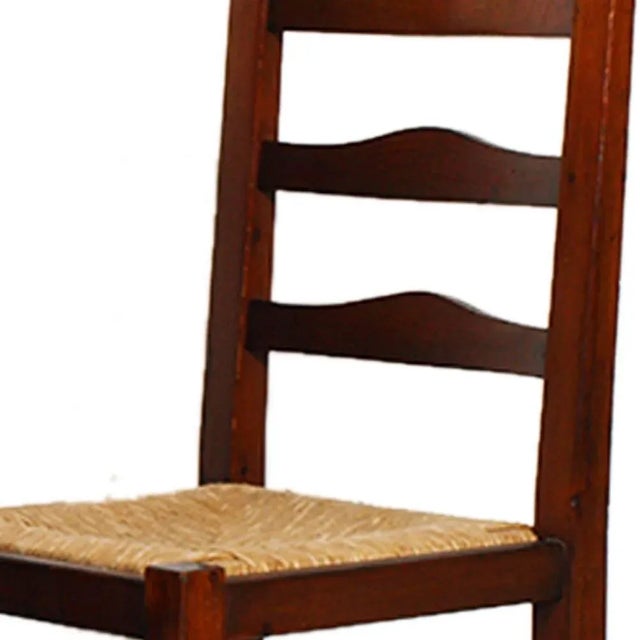 Wood Mid-Century Italian Chestnut & Straw Chairs, 1960s, Set of 4 For Sale - Image 7 of 11