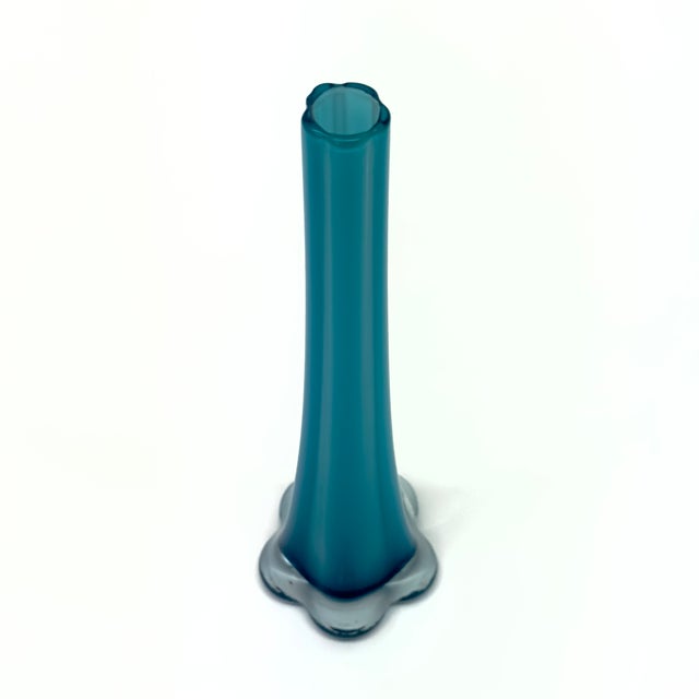 Saturated Blue & Green Cased Glass Vase Curation - Group of 5 For Sale - Image 9 of 11