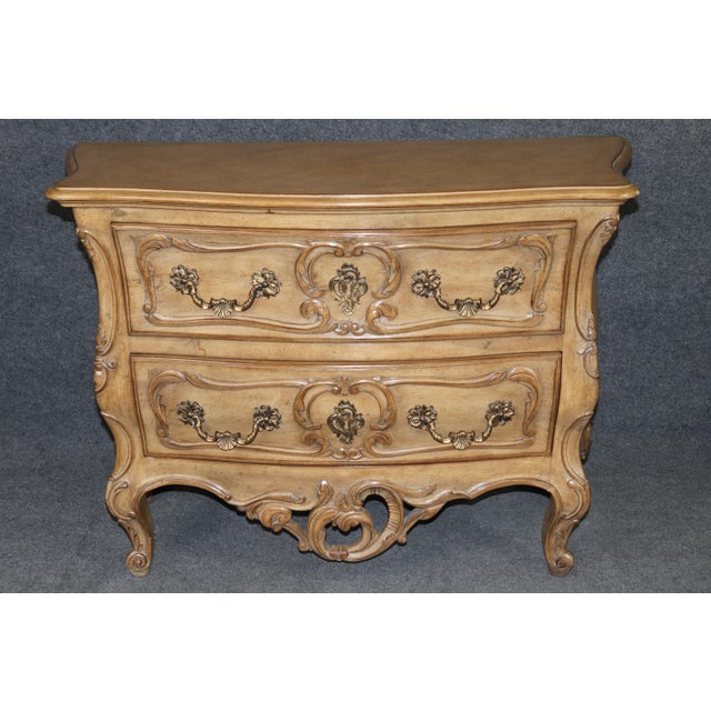 Pair Country French Carved Drawer Commodes by Auffray Furniture For Sale - Image 9 of 14