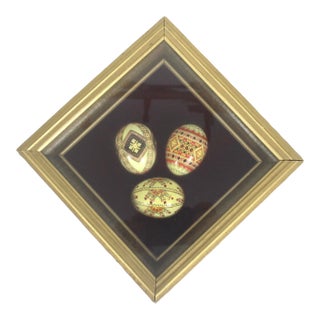 Vintage Framed Pysanka Ukrainian Eggs For Sale