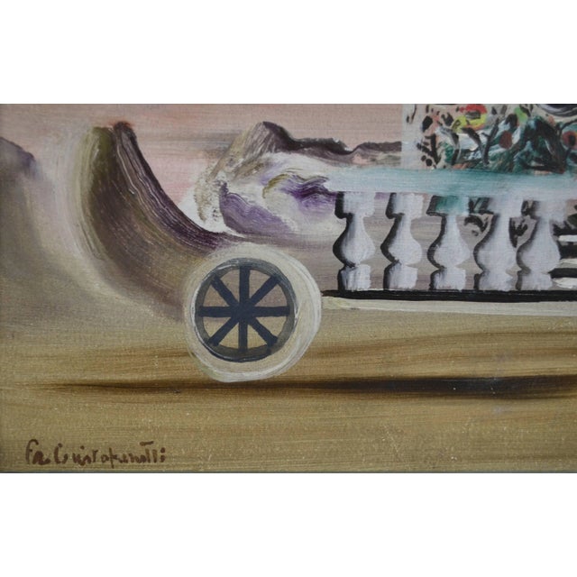 Traditional Francesco Christofanetti "Carnival Cart" Aesthetic Movement Oil on Cardboard 1925 For Sale - Image 3 of 5
