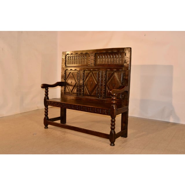 18th C. English Oak Settle For Sale In Greensboro - Image 6 of 13