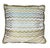 Pair of green and blue wavy patterned pillows made from 100% silk upholstery fabric with green caterpillar trim. Perfect...