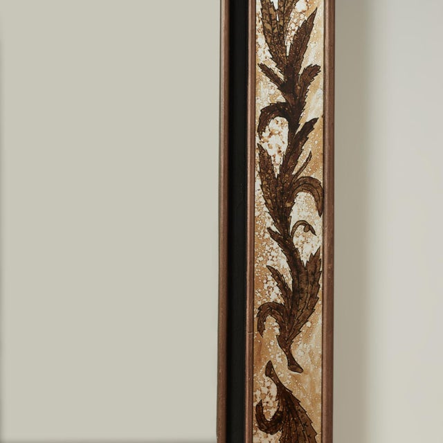 1920s Antique Italian Reverse Painted Wall Mirror For Sale - Image 5 of 12