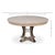 Transitional Round Dining Table, Medium - Grey Oak With Hammered Iron Accents For Sale - Image 11 of 11