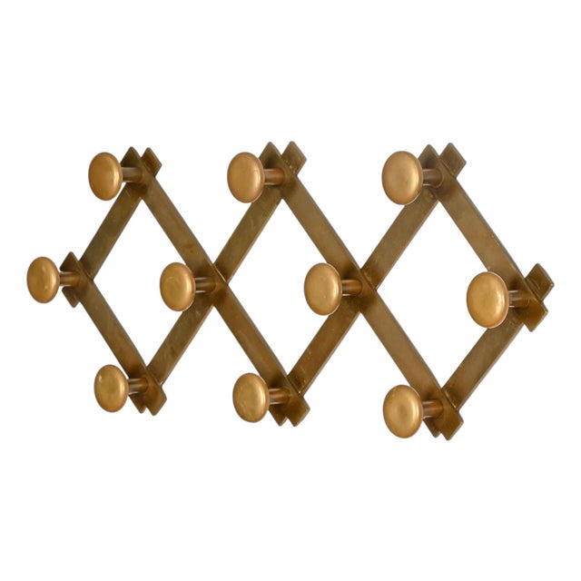 Italian Expandable Brass Coat Rack by Luigi Caccia Dominioni, Italy, 1960s For Sale