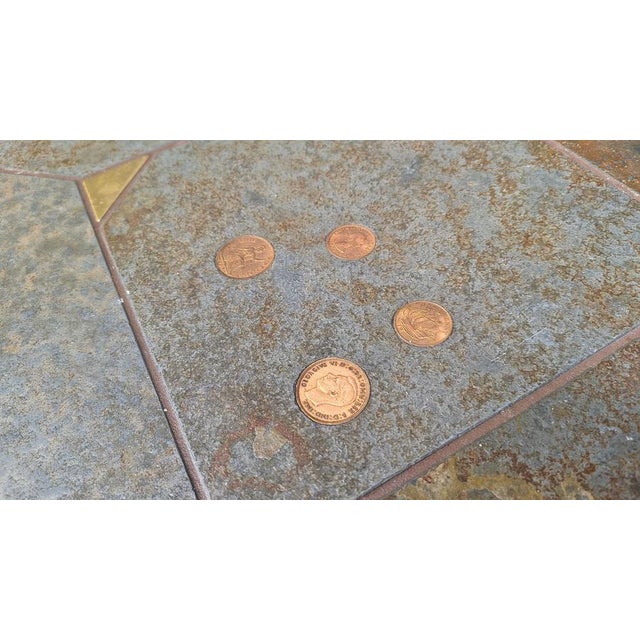 Copper Triangular Coffee Table in the style of Paul Kingma, 1980s For Sale - Image 8 of 18