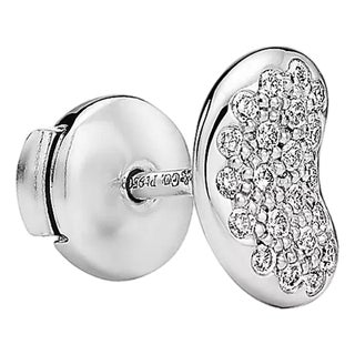 Late 20th Century Platinum Tiffany & Co "Elsa Peretti" Bean Design Earrings, A Pair For Sale