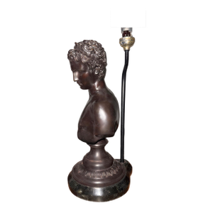 Vintage Maitland-Smith Bronze Cast Bust of Hermes Table Lamp on Marble Base