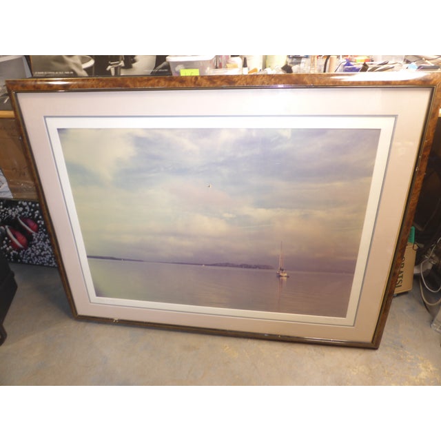 Coastal Framed Large Format Real Photo Titled Foggy Morning by Anne Dew Dated 1988 For Sale - Image 3 of 8