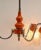 Gold 3-Arm Hanging Lamp in Tangerine, Chrome and Wood with Optical Shades, 1960s For Sale - Image 8 of 9
