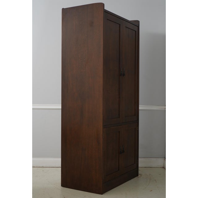 Age: c2000 Details: #37 Finish Arts & Crafts Style Pocket Doors Butterfly Inlays Dovetailed Drawer Construction High...