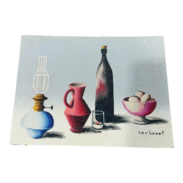 Oil Painting on Board Cerbonet Signed 1950s For Sale