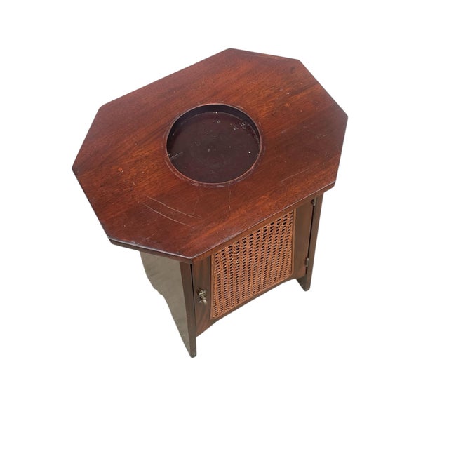 American Antique Signed Arts & Crafts Mixed Elements Smoke Stand Cabinet For Sale - Image 3 of 11