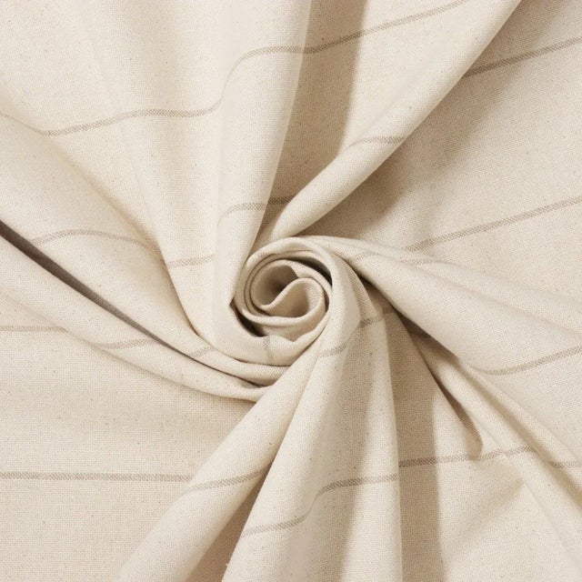 Cadiz Stripe Natural Double Width Fabric - Sample For Sale - Image 4 of 4