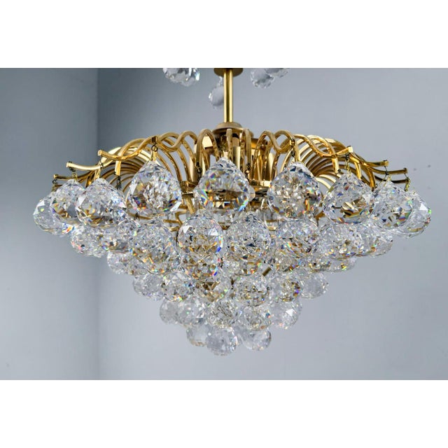 Hollywood Regency Chandelier with Crystal Glass Shades by Ernst Palme, Germany, 1960s For Sale - Image 10 of 18